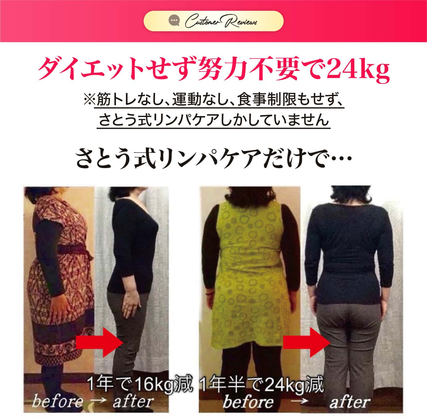 ダイエットせず努力不要で24kg